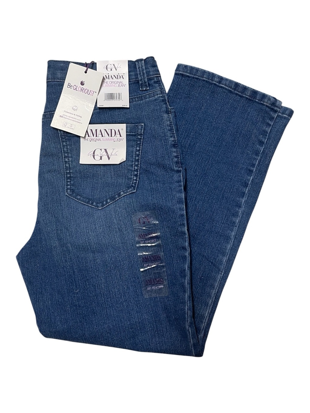 Gloria Vanderbilt AMANDA The Original Slimming Jeans Blue Denim 8P